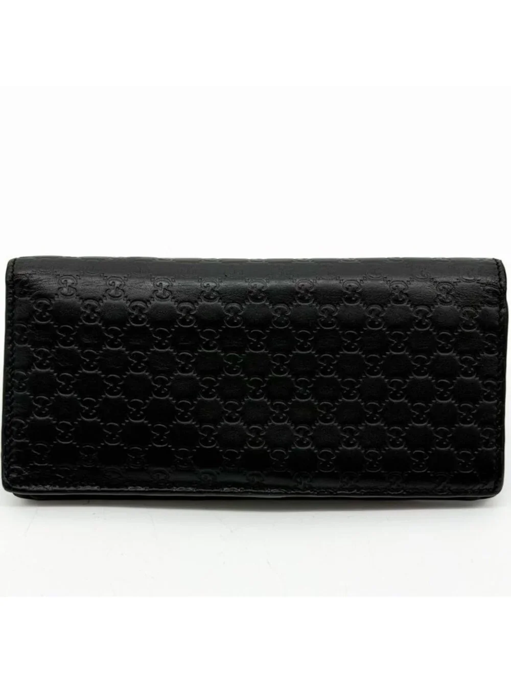 Gucci Micro Guccissima GG Bifold Wallet Black Leather